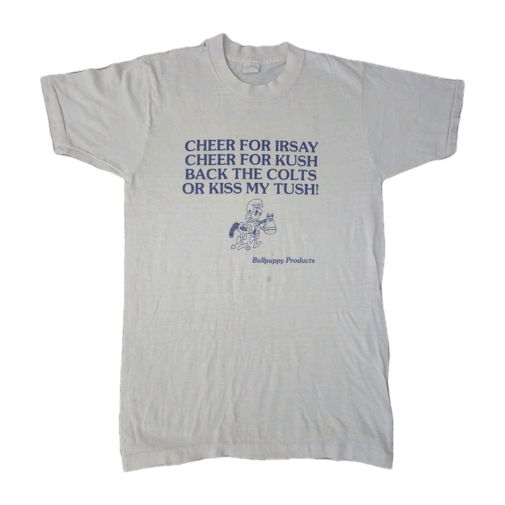 Vintage 1980s Indianapolis Colts T Shirt Frank Kush Jim Irsay Single Stitch